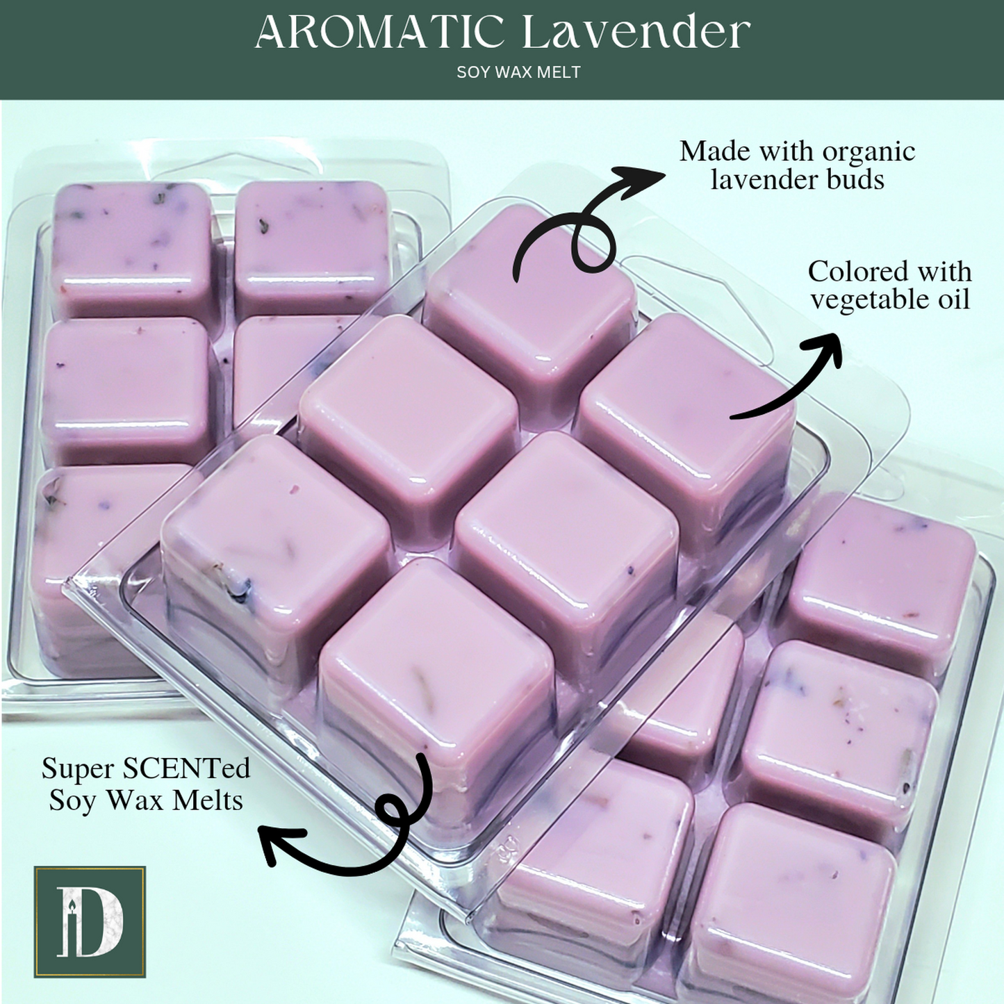AROMATIC Lavender | Soy Wax Melts in Clamshell - D SCENT