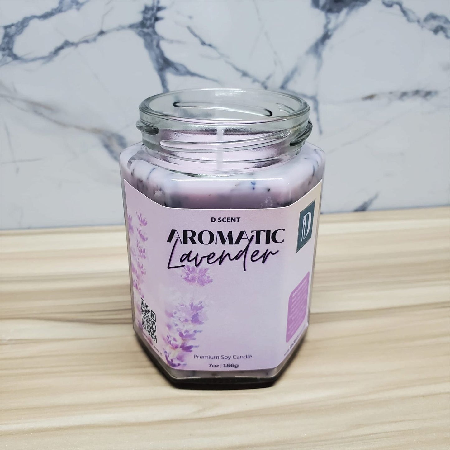AROMATIC lavender Soy Candle | Large Hex Jar - D SCENT