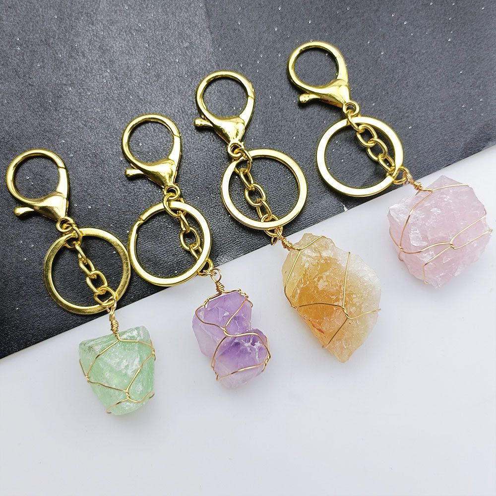 Amethyst Natural Crystal Raw Stone | Keychain - D SCENT