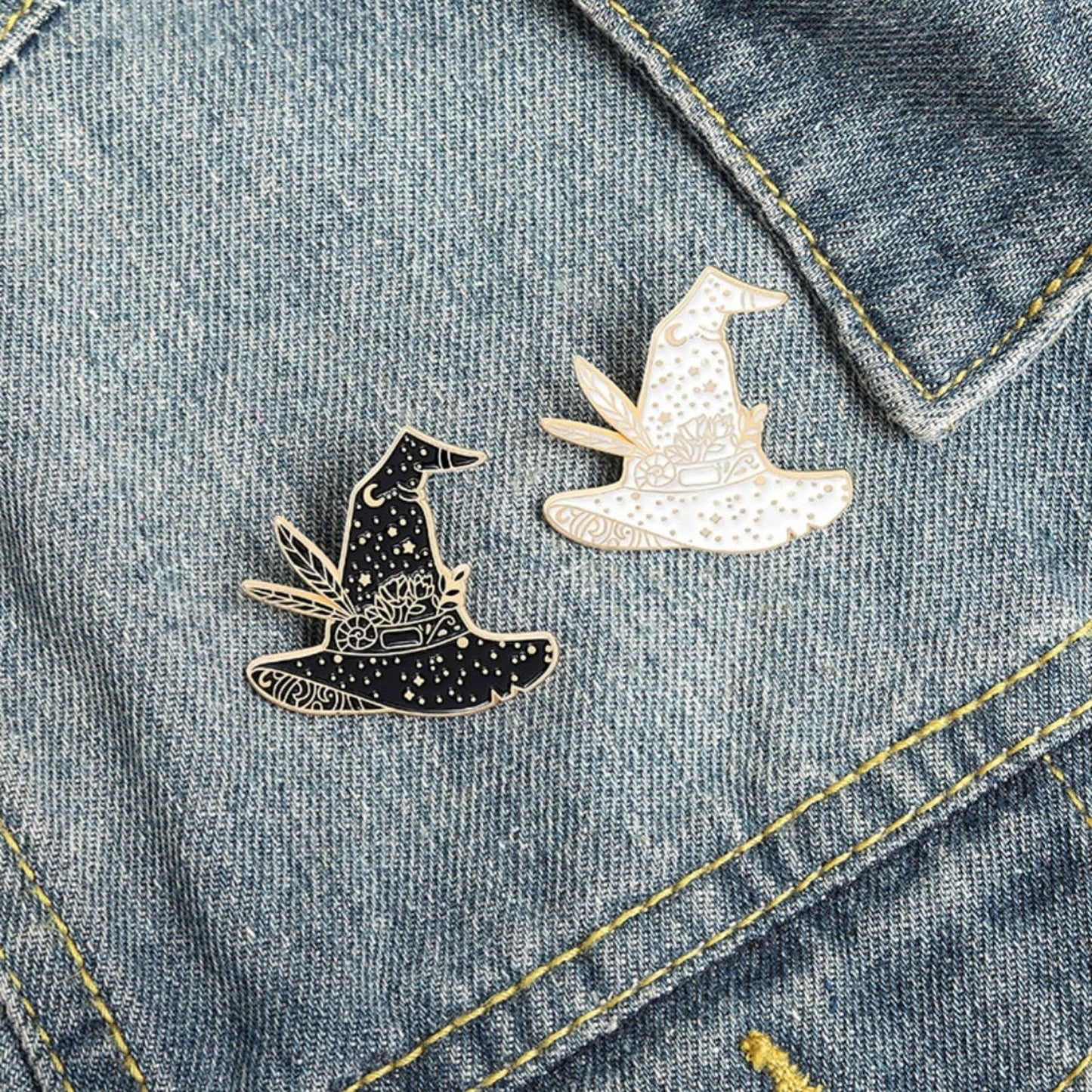Black Space Witch Hat Enamel Pin - D SCENT