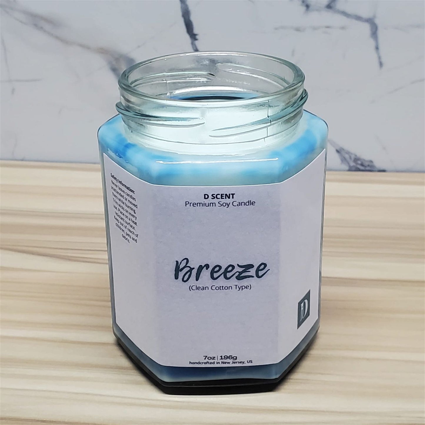 Breeze Soy Candle | Large Hex Jar - D SCENT