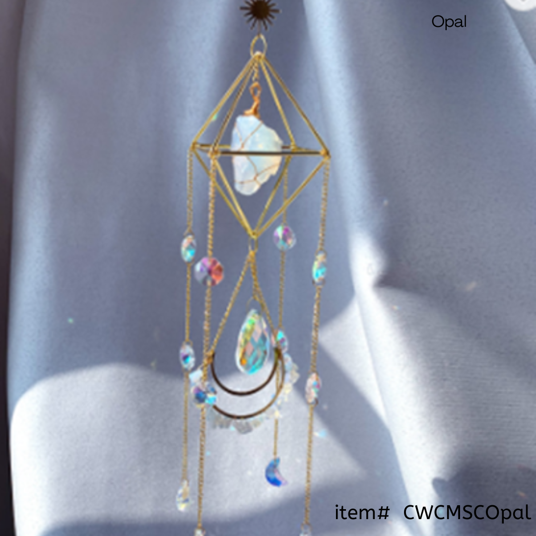 Crystal Wind Chime Moon and Sun Catcher - D SCENT