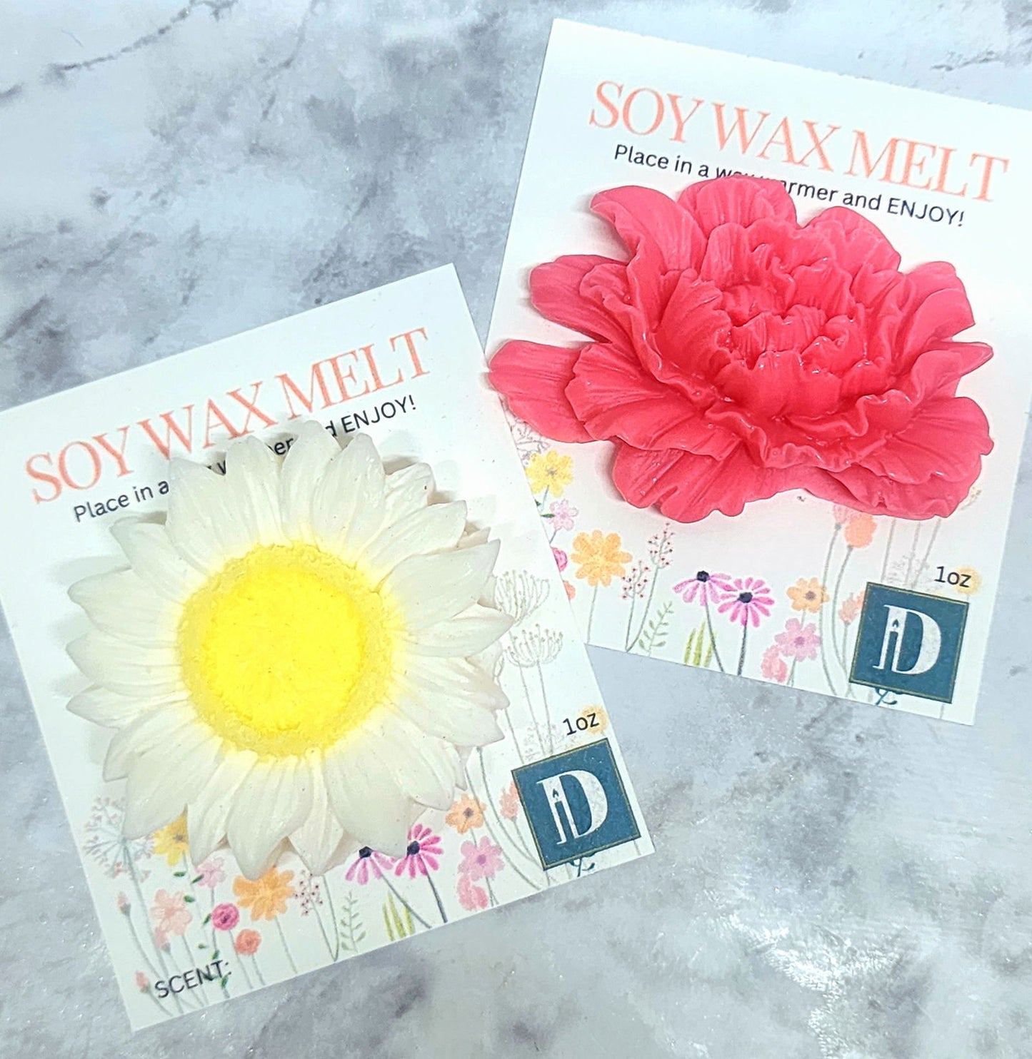 Daisy and Peoni Rose Wax Melt Duo - D SCENT