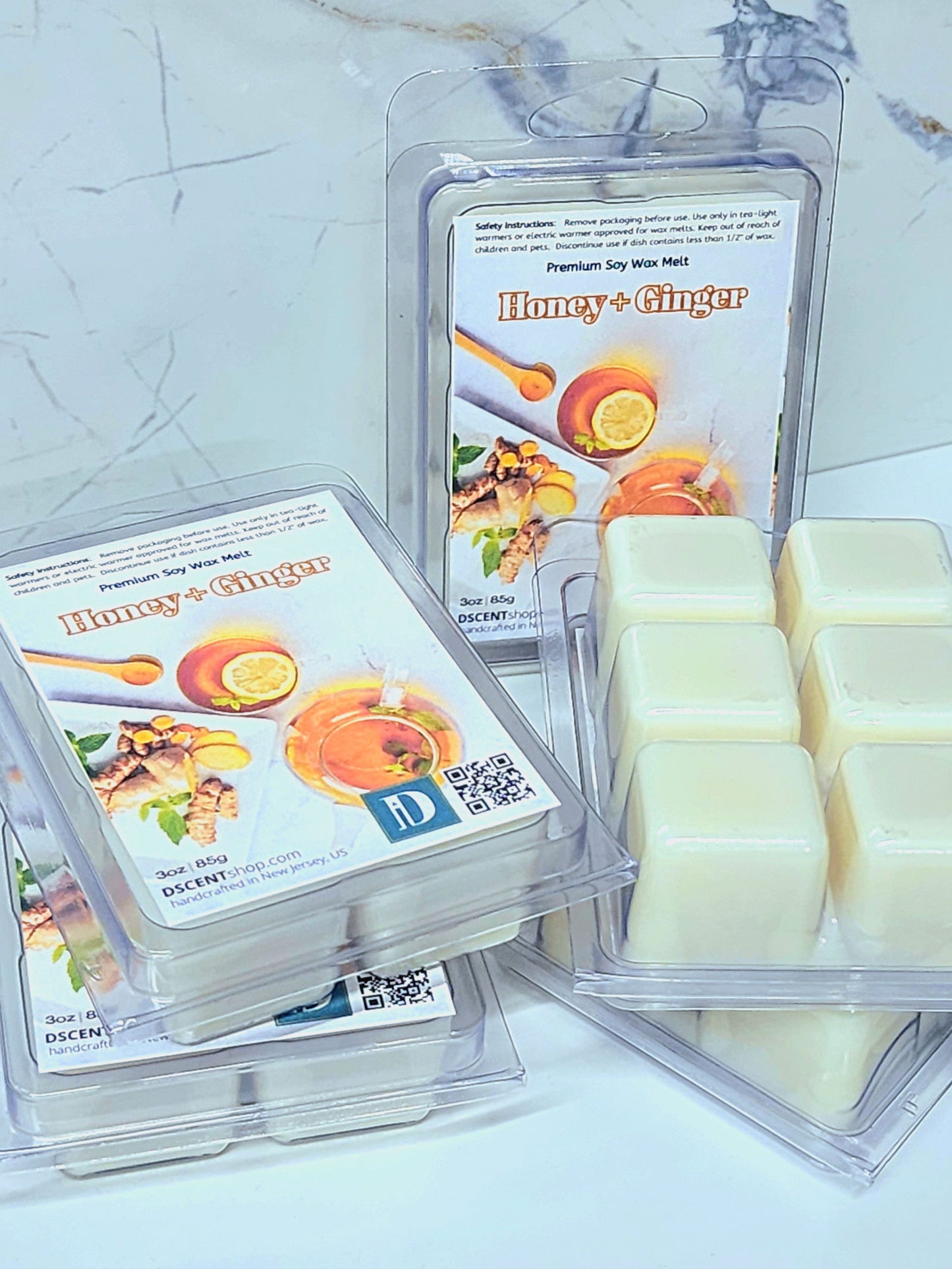 Honey and Ginger Soy Wax Melts | Clamshell - D SCENT