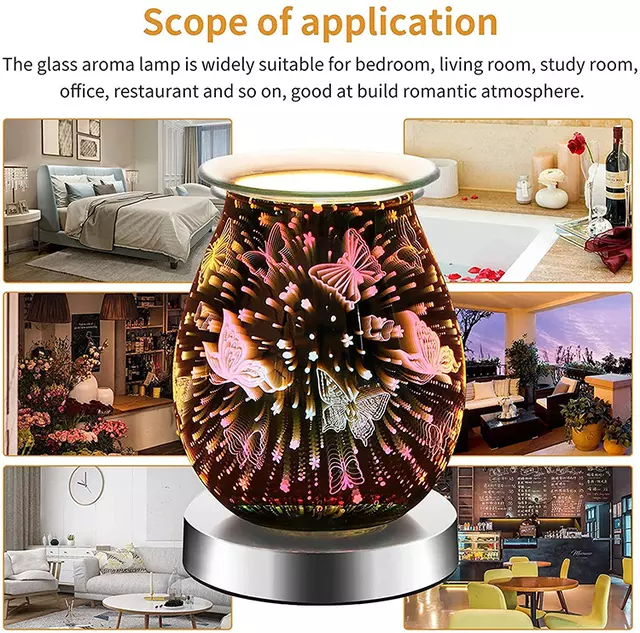 Butterflies & Stars 3D Touch Electric US Wax Warmer / Oil Burner - D SCENT