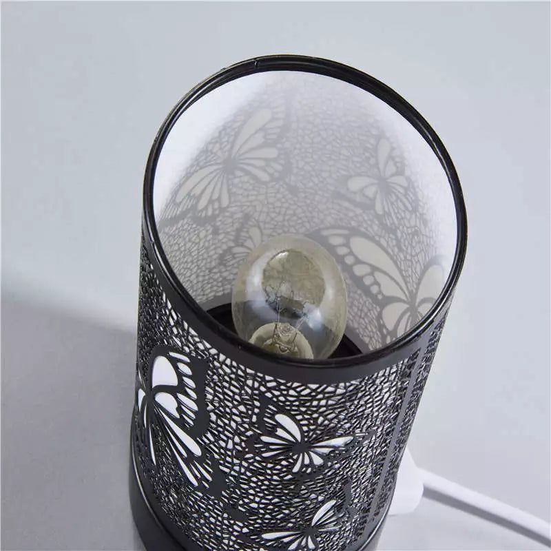 Butterflies Black Metal Electric US Wax Warmer / Oil Burner - D SCENT