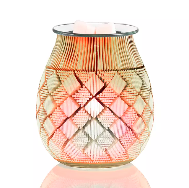 Color Changing 3D Diamond Dots & Lines Electric US Wax Warmer / Oil Burner - D SCENT