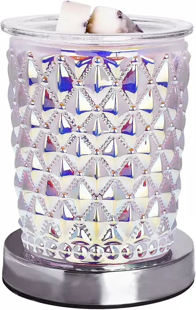 Crystal Glass Diamond Touch Electric US Wax Warmer / Oil Burner - D SCENT