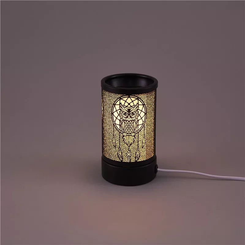 Dream Catcher Owl Black Metal Electric US Wax Warmer / Oil Burner - D SCENT