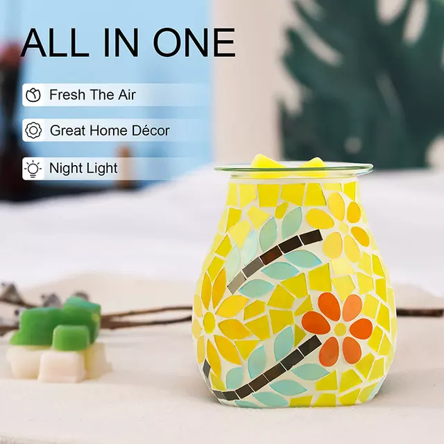 Mosaic Flower Pattern Electric US Wax Warmer / Oil Burner - D SCENT