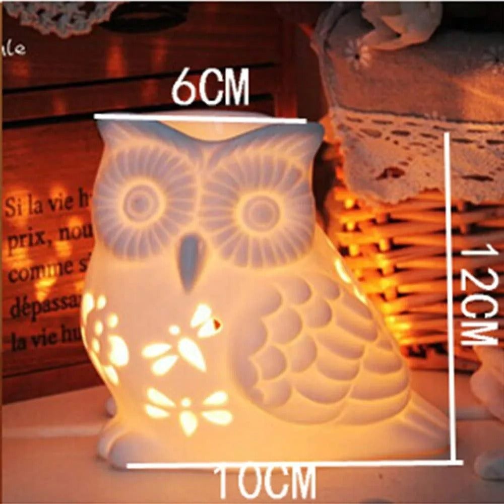 White Owl Wax Warmer / Oil Burner - D SCENT