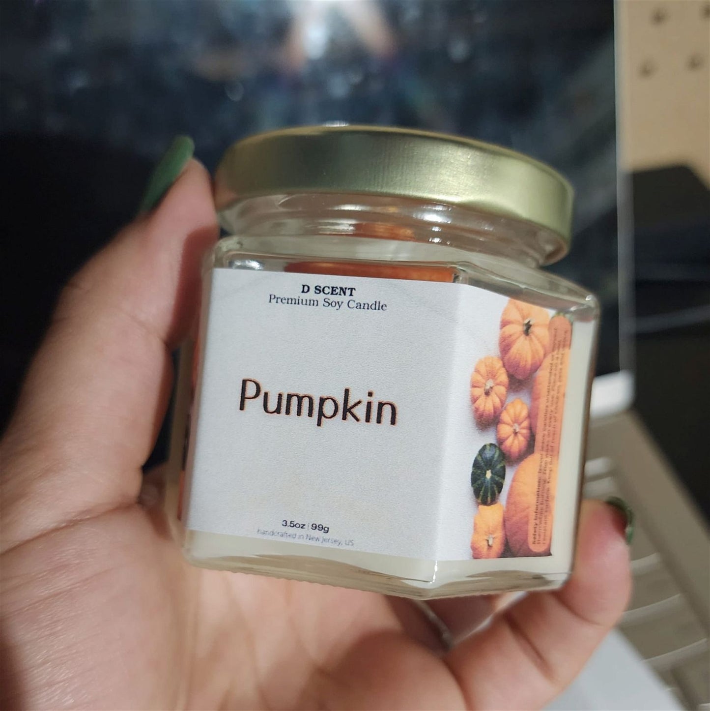 Pumpkin Soy Candle | Small Hex Jar - D SCENT