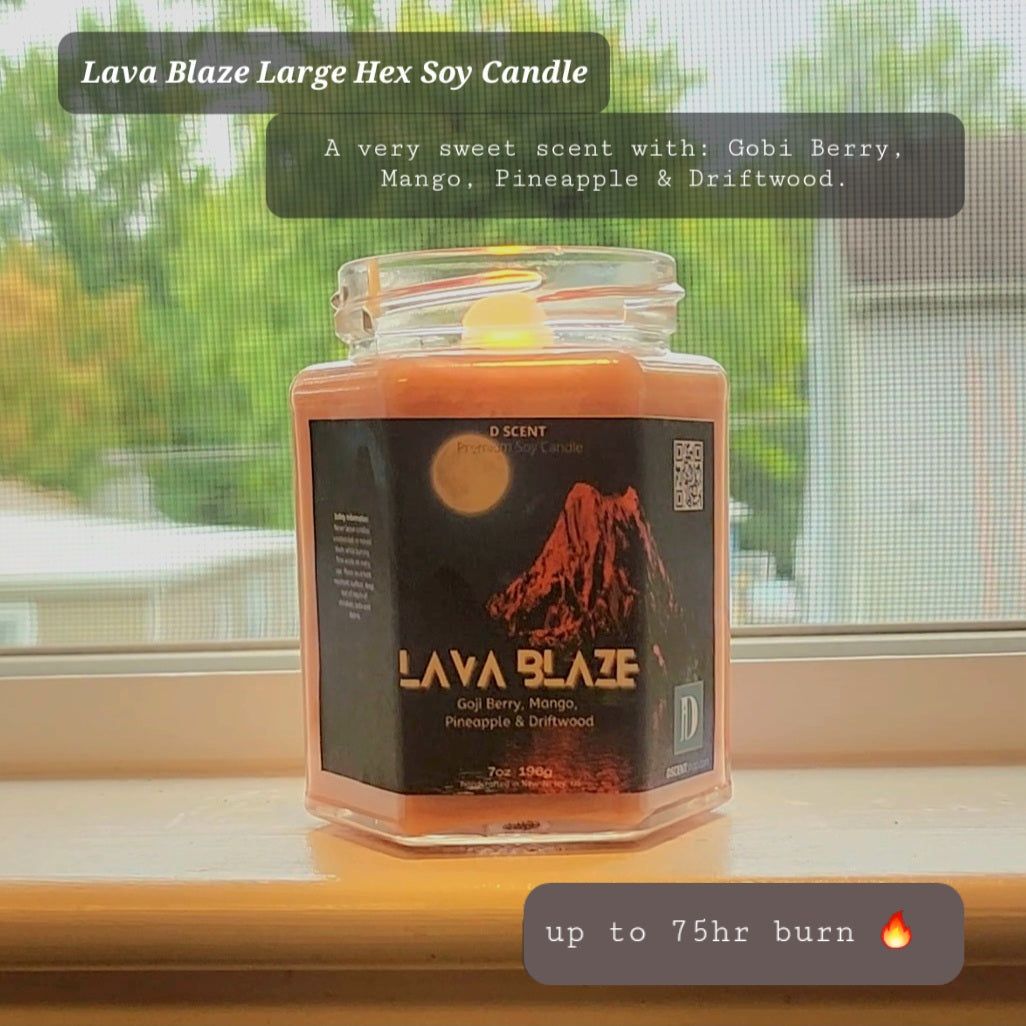 Soy Wax Candles | Large Hex - D SCENT