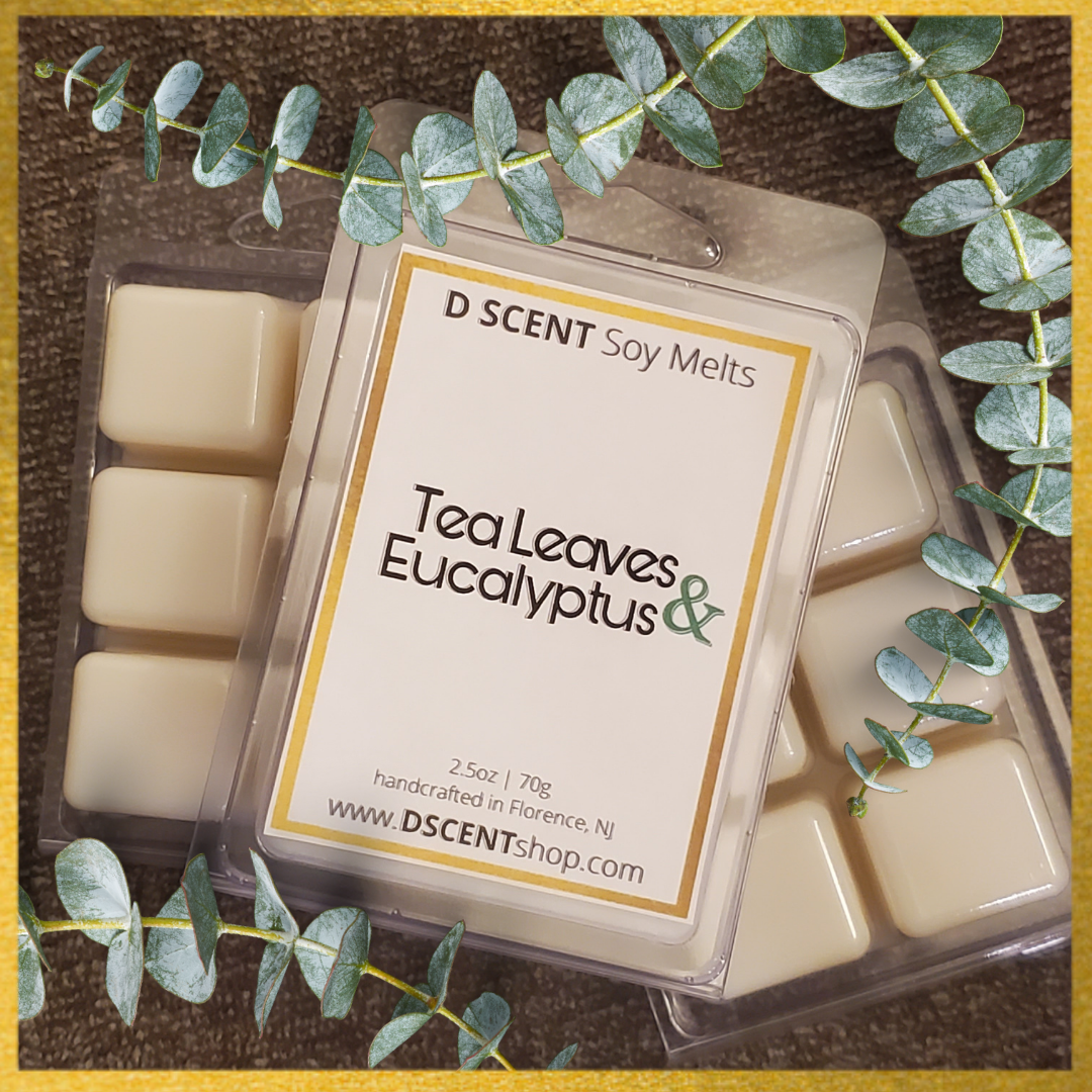 Tea Leaves & Eucalyptus Soy Wax Melts - D SCENT