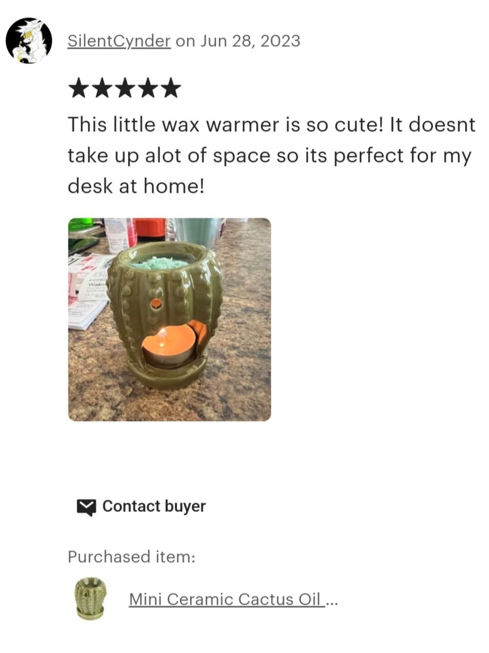 Mini Ceramic Cactus Oil Burner / Wax Warmer - D SCENT