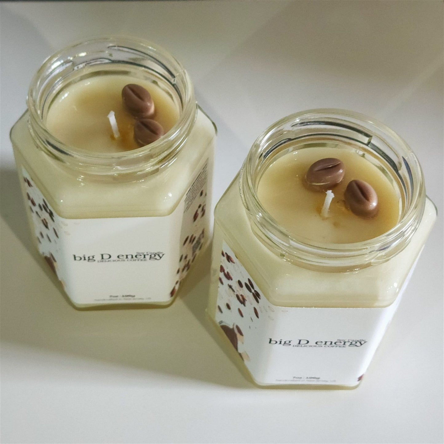 big D energy DELICIOUS COFFEE Soy Candle | Large Hex Jar - D SCENT