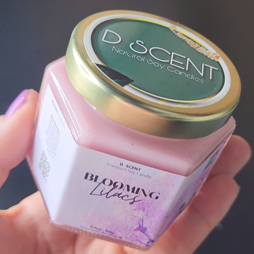 blooming LILAC Soy Candle | Small Hex Jar - D SCENT