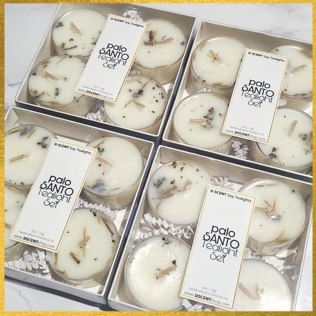 palo SANTO Soy Tealight | Set of 4 - D SCENT