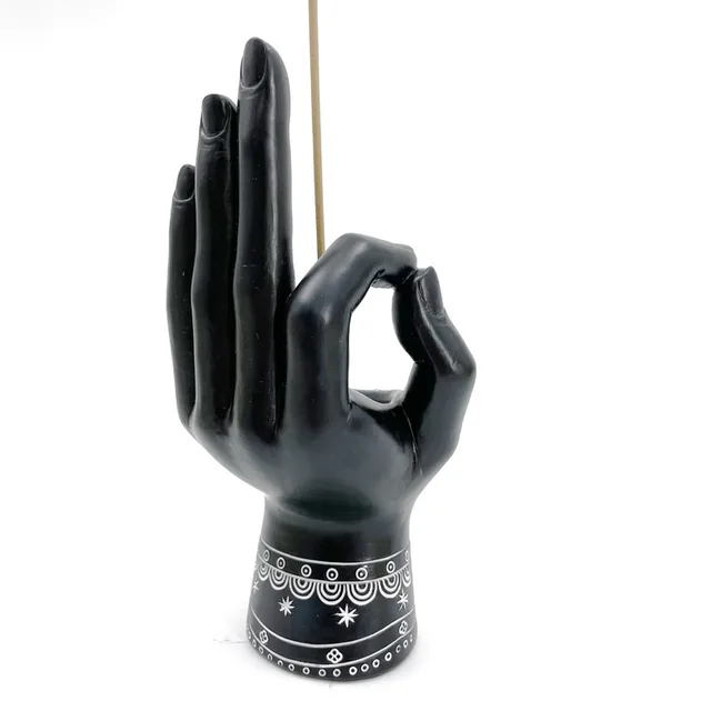Mystic Hamsa Mantric Hand Resin Palmscape | Incense Burner and Tealight Holder