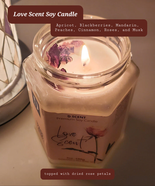 Love Scent Soy Candle | Large Hex Jar