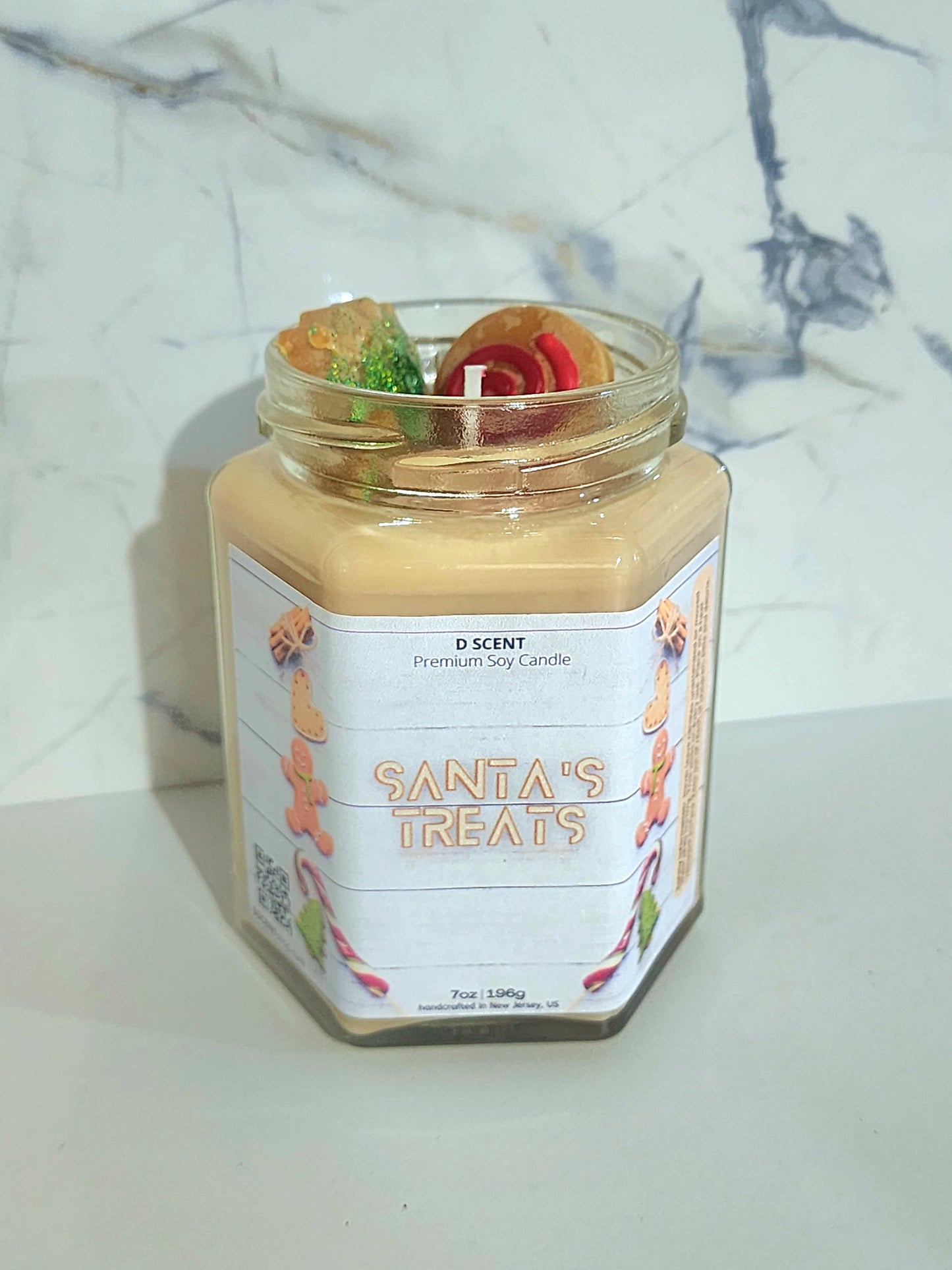 Santa's Treats Soy Candle | Large Hex Jar