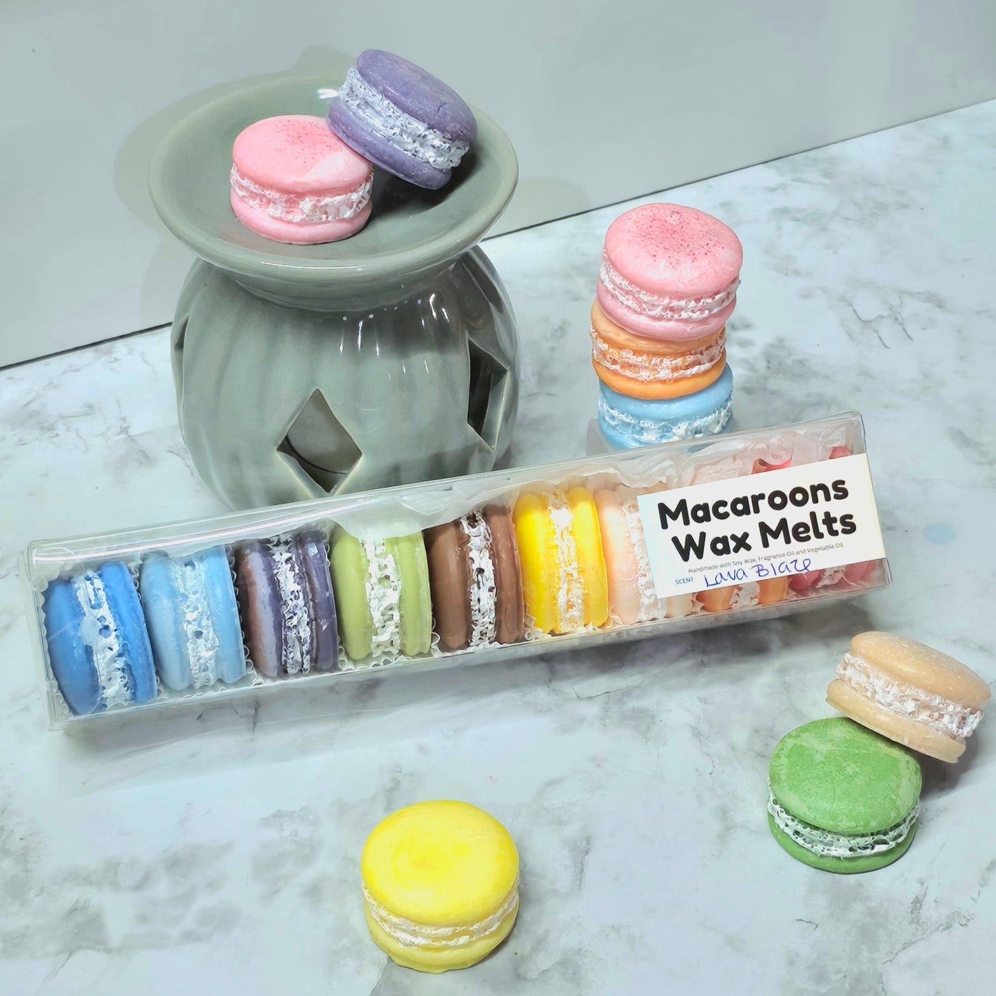 Mixed Macarons Melts, Handmade, Soy Wax, Aromatic Tarts, Home Frangrance, Food Inspired, Aromas, 9 Different Fragrance