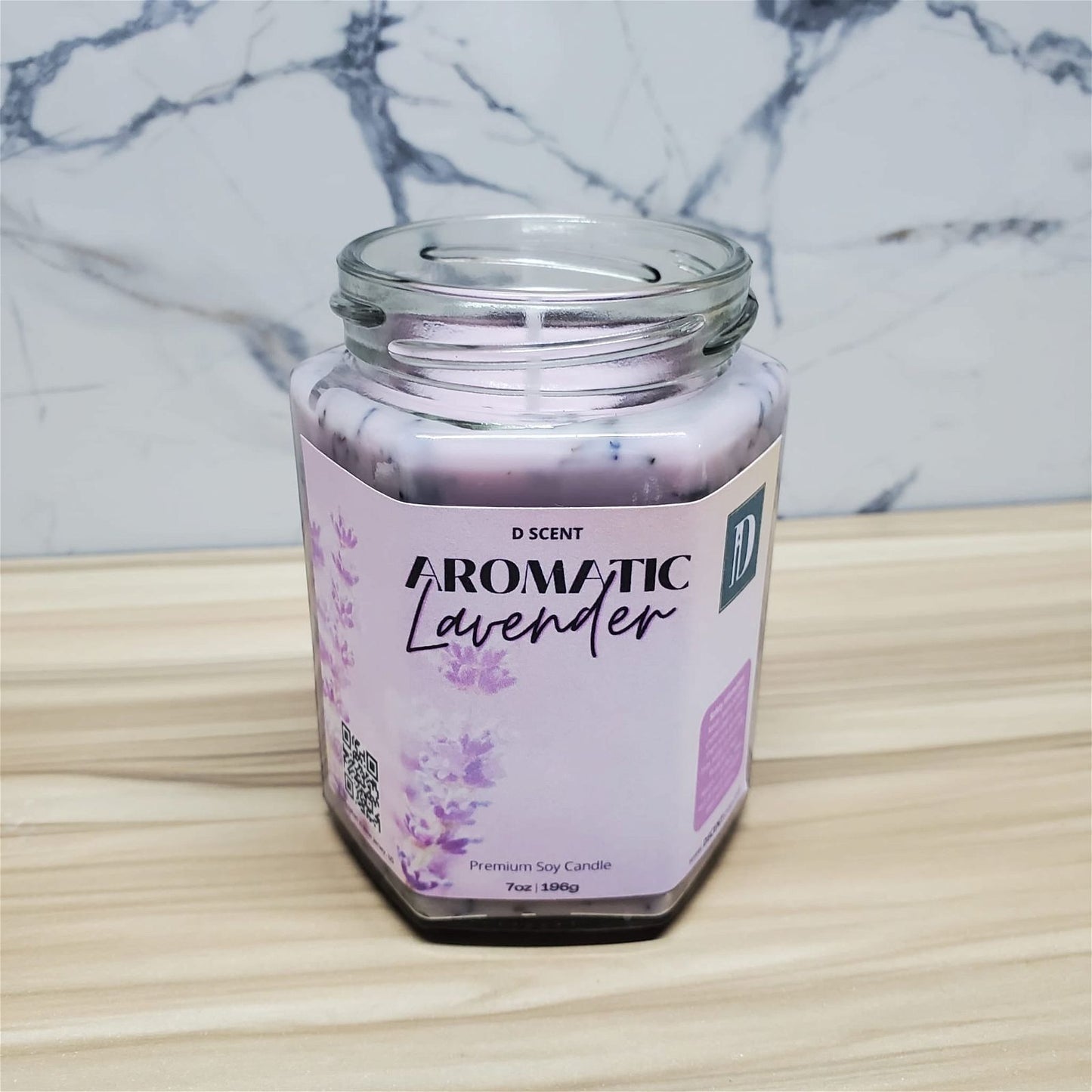 AROMATIC lavender Soy Candle | Large Hex Jar - D SCENT 