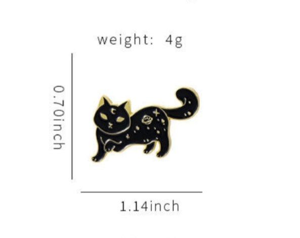 Black Cat Space Enamel Pin - D SCENT 