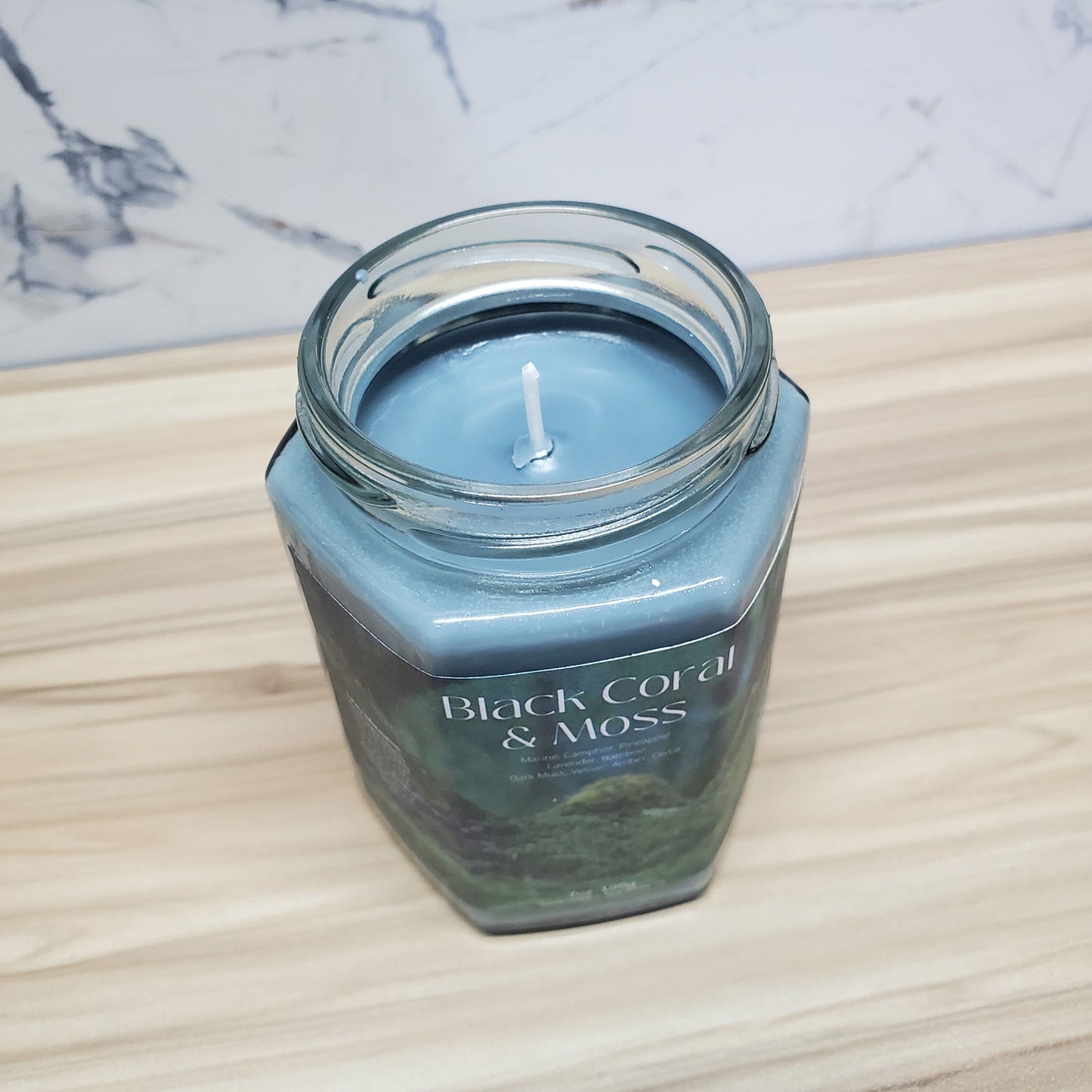Black Coral & Moss Soy Candle | Large Hex Jar - D SCENT 