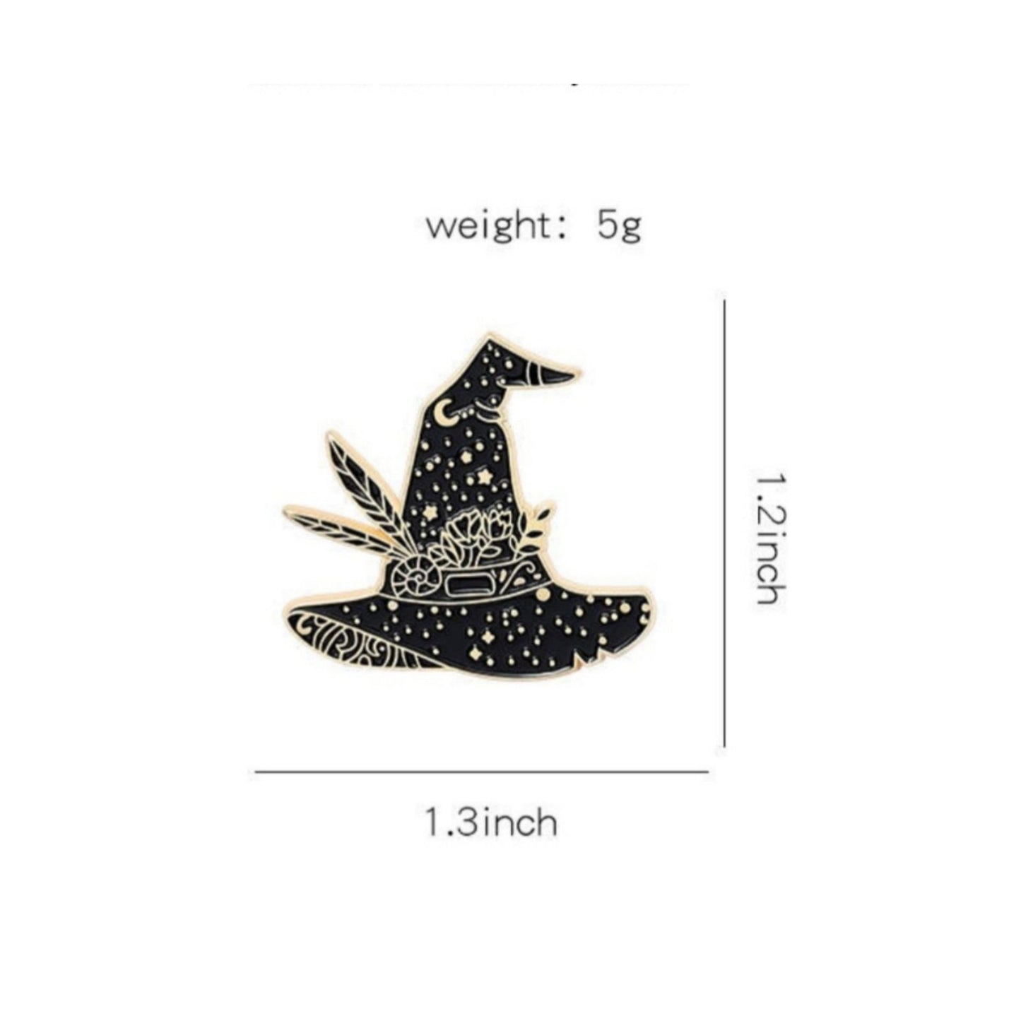 Black Space Witch Hat Enamel Pin - D SCENT 
