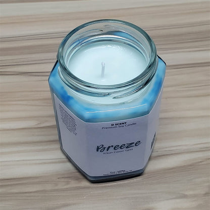 Breeze Soy Candle | Large Hex Jar - D SCENT 