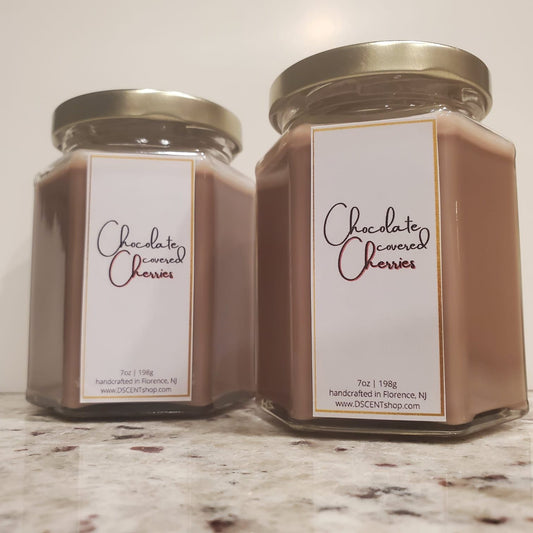 Chocolate Covered Cherries Soy Candle | Large Hex Jar - D SCENT 