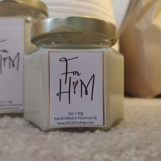 For HIM Soy Candle | Small Hex Jar - D SCENT 