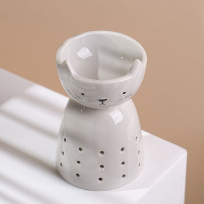 Gray Cat Pointy Ears Ceramic | Fragrance Warmer - D SCENT 
