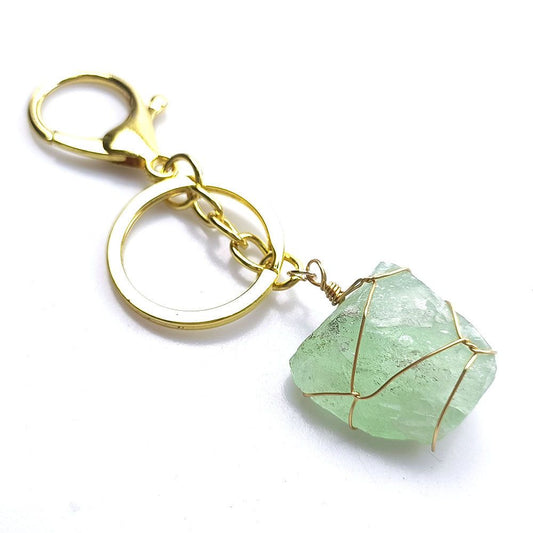 Green Fluorite Natural Crystal Raw Stone | Keychain - D SCENT 
