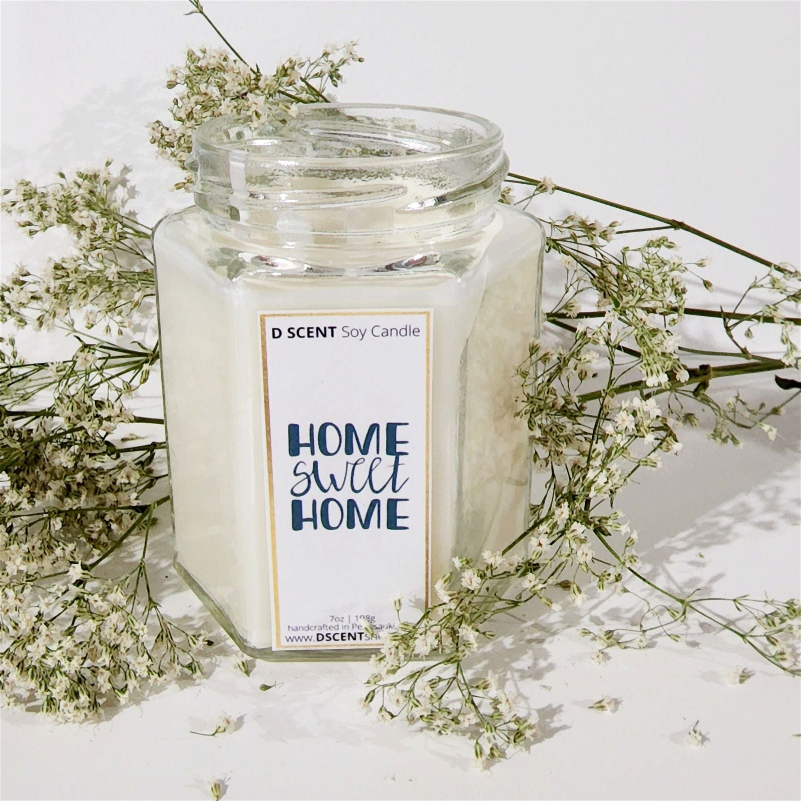 HOME sweet HOME Soy Candle | Large Hex Jar - D SCENT 