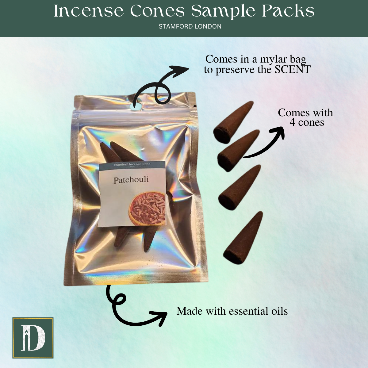 Incense Cones Samples | Stamford London | Sample Pack - D SCENT 