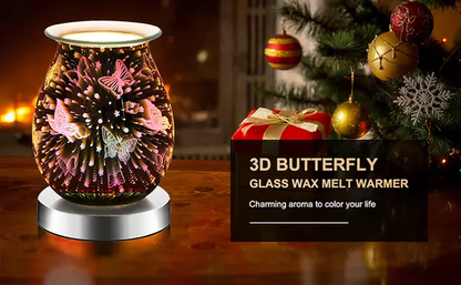 Butterflies & Stars 3D Touch Electric US Wax Warmer / Oil Burner - D SCENT 