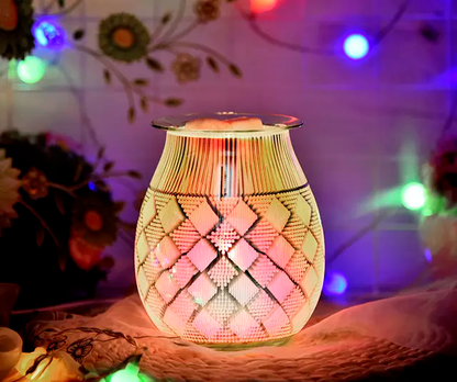 Color Changing 3D Diamond Dots & Lines Electric US Wax Warmer / Oil Burner - D SCENT 