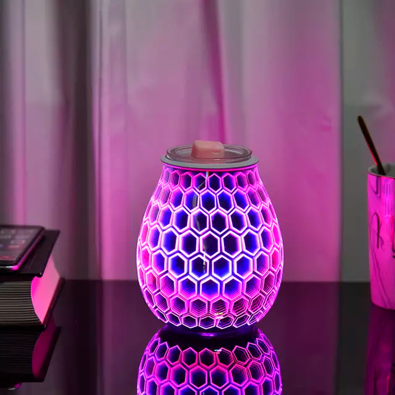 Color Changing Hexagonal Electric US Wax Warmer / Oil Burner - D SCENT 
