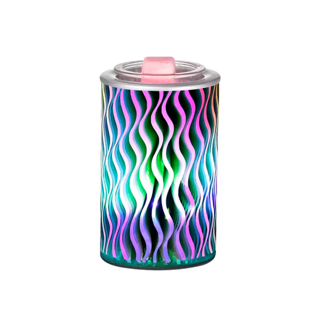 Colorful Curvy Lines 3D Electric US Wax Warmer / Oil Burner - D SCENT 