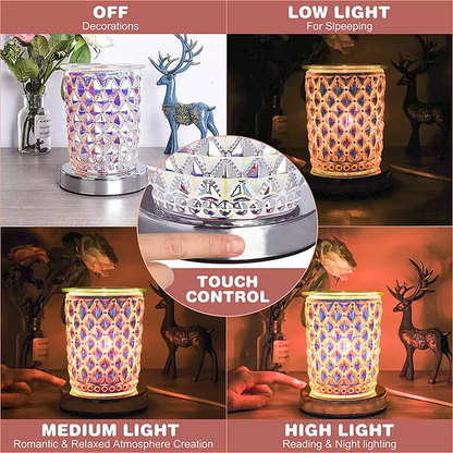Crystal Glass Diamond Touch Electric US Wax Warmer / Oil Burner - D SCENT 