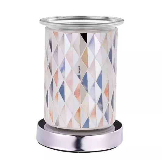 Gray Mosaic Glass Tiles Touch Electric US Wax Warmer / Oil Burner - D SCENT 