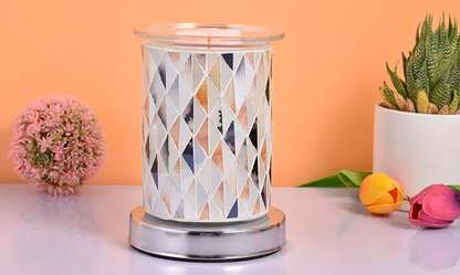 Gray Mosaic Glass Tiles Touch Electric US Wax Warmer / Oil Burner - D SCENT 