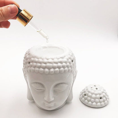 White Thai Buddha Head Wax Warmer / Oil Burner - D SCENT 