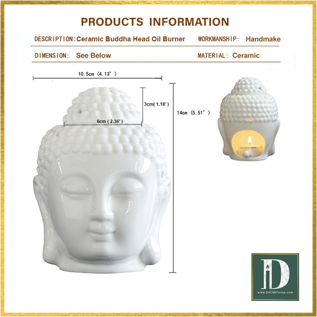 White Thai Buddha Head Wax Warmer / Oil Burner - D SCENT 