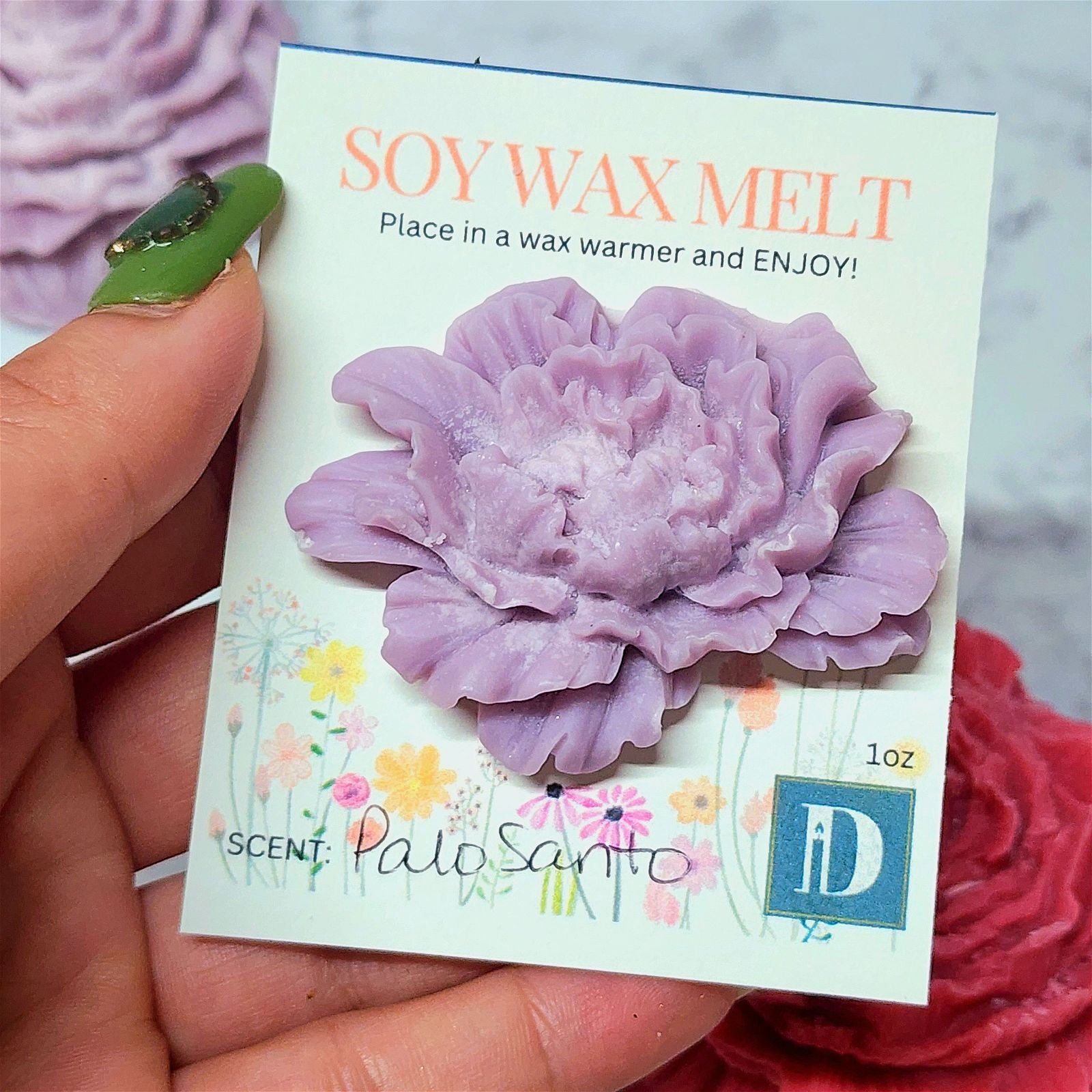 Peoni Rose Flower Melt | Soy Wax - D SCENT 