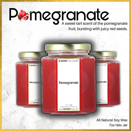 Pomegranate Soy Candle | Large Hex Jar - D SCENT 