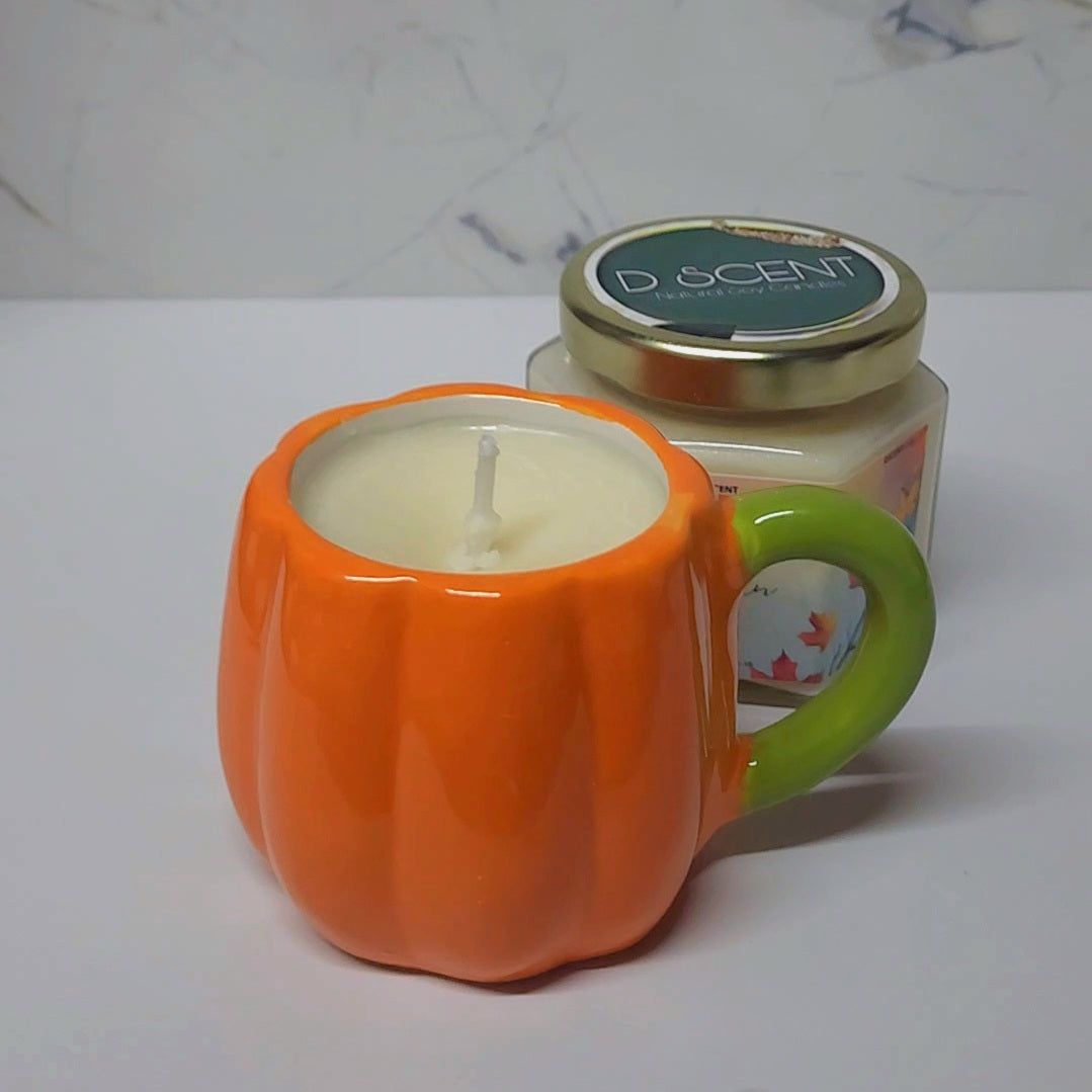 Pumpkin Mug Soy Candle | Expresso Mugs - D SCENT 