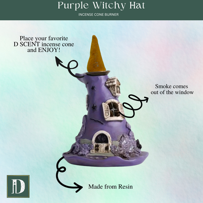 Purple Witchy Hat | Incense Cone Burner - D SCENT 